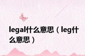 legal什么意思（leg什么意思）