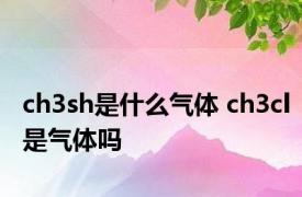 ch3sh是什么气体 ch3cl是气体吗