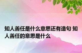 知人善任是什么意思还有造句 知人善任的意思是什么