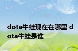 dota牛蛙现在在哪里 dota牛蛙是谁