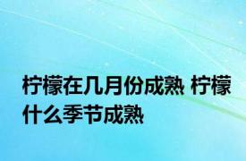 柠檬在几月份成熟 柠檬什么季节成熟