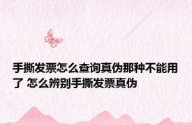 手撕发票怎么查询真伪那种不能用了 怎么辨别手撕发票真伪