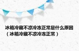 冰箱冷藏不凉冷冻正常是什么原因（冰箱冷藏不凉冷冻正常）