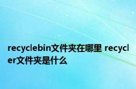 recyclebin文件夹在哪里 recycler文件夹是什么