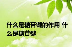 什么是糖苷键的作用 什么是糖苷键