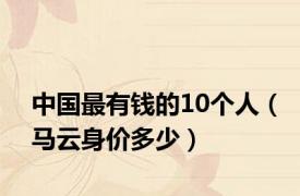 中国最有钱的10个人（马云身价多少）