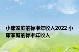 小康家庭的标准年收入2022 小康家庭的标准年收入