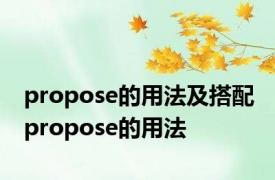 propose的用法及搭配 propose的用法