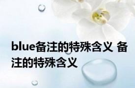 blue备注的特殊含义 备注的特殊含义