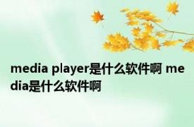 media player是什么软件啊 media是什么软件啊