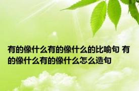 有的像什么有的像什么的比喻句 有的像什么有的像什么怎么造句