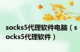 socks5代理软件电脑（socks5代理软件）