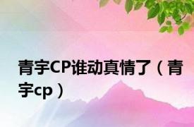 青宇CP谁动真情了（青宇cp）