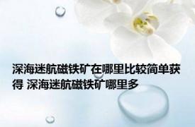 深海迷航磁铁矿在哪里比较简单获得 深海迷航磁铁矿哪里多