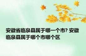 安徽省临泉县属于哪一个市? 安徽临泉县属于哪个市哪个区