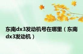 东南dx3发动机号在哪里（东南dx3发动机）