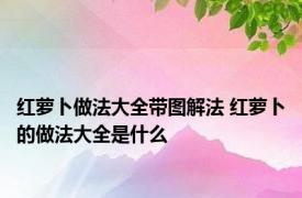 红萝卜做法大全带图解法 红萝卜的做法大全是什么