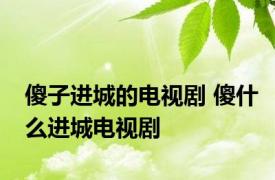 傻子进城的电视剧 傻什么进城电视剧