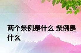 两个条例是什么 条例是什么