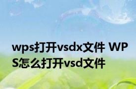 wps打开vsdx文件 WPS怎么打开vsd文件