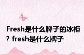 Fresh是什么牌子的冰柜? fresh是什么牌子