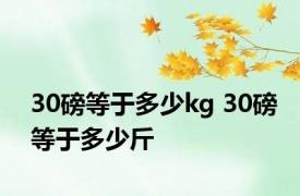 30磅等于多少kg 30磅等于多少斤