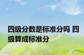 四级分数是标准分吗 四级算成标准分