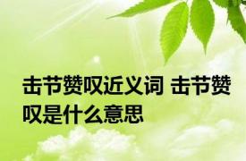 击节赞叹近义词 击节赞叹是什么意思