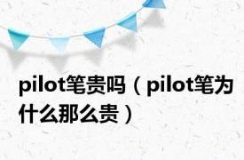 pilot笔贵吗（pilot笔为什么那么贵）