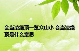 会当凌绝顶一览众山小 会当凌绝顶是什么意思