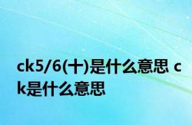 ck5/6(十)是什么意思 ck是什么意思