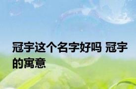 冠宇这个名字好吗 冠宇的寓意