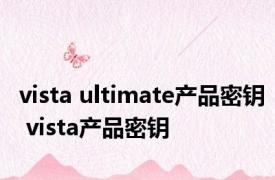 vista ultimate产品密钥 vista产品密钥 