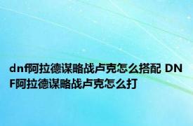 dnf阿拉德谋略战卢克怎么搭配 DNF阿拉德谋略战卢克怎么打