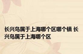 长兴岛属于上海哪个区哪个镇 长兴岛属于上海哪个区