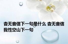 杳无音信下一句是什么 杳无音信我性空山下一句