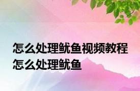 怎么处理鱿鱼视频教程 怎么处理鱿鱼