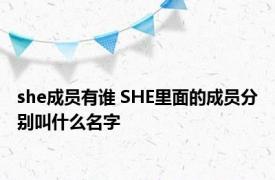 she成员有谁 SHE里面的成员分别叫什么名字