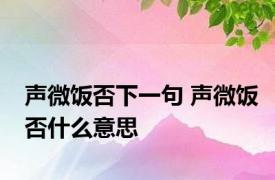 声微饭否下一句 声微饭否什么意思