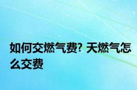 如何交燃气费? 天燃气怎么交费