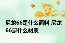 尼龙66是什么面料 尼龙66是什么材质