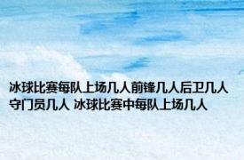 冰球比赛每队上场几人前锋几人后卫几人守门员几人 冰球比赛中每队上场几人