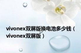 vivonex双屏版换电池多少钱（vivonex双屏版）