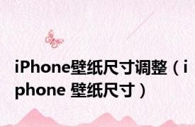 iPhone壁纸尺寸调整（iphone 壁纸尺寸）