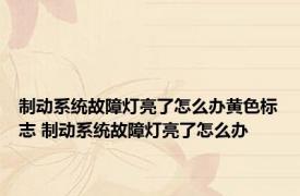 制动系统故障灯亮了怎么办黄色标志 制动系统故障灯亮了怎么办