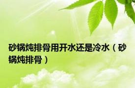 砂锅炖排骨用开水还是冷水（砂锅炖排骨）