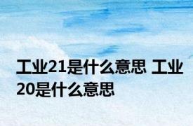 工业21是什么意思 工业20是什么意思