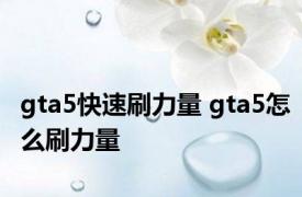 gta5快速刷力量 gta5怎么刷力量