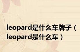 leopard是什么车牌子（leopard是什么车）