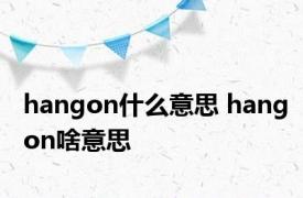 hangon什么意思 hangon啥意思